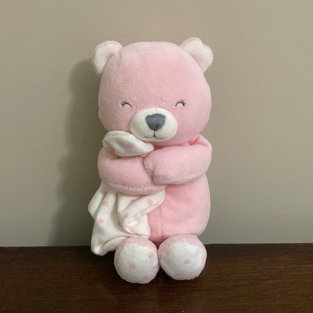3 for $12 Bundle Sale! Just One You Carter's Pink Teddy Bear Rattle Blanket Dots